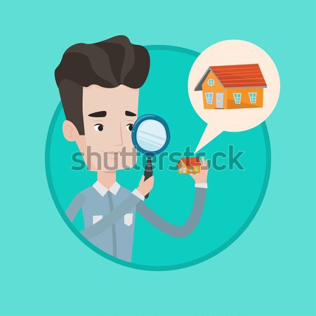 Woman looking for house vector illustration. Stock photo © RAStudio