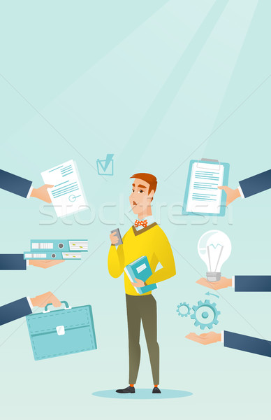 Employee having lots of work to do. Stock photo © RAStudio