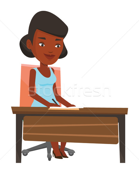 [[stock_photo]]: Journaliste · écrit · portable · crayon · séance · table