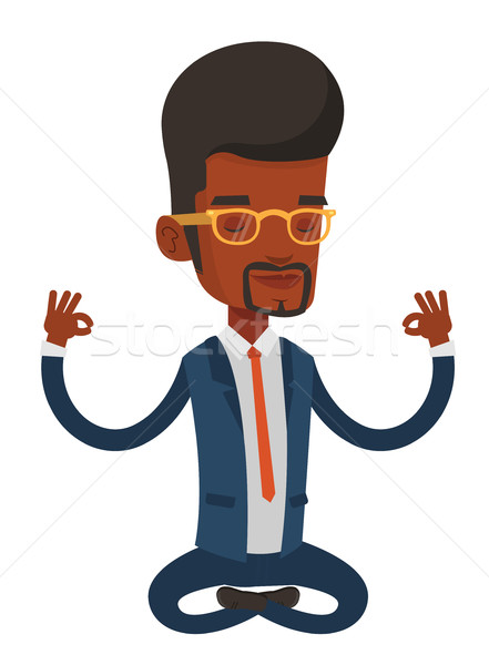 Business man meditating in lotus position. Stock photo © RAStudio