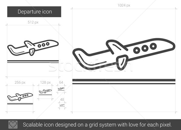 Plecare linie icoană vector izolat alb Imagine de stoc © RAStudio