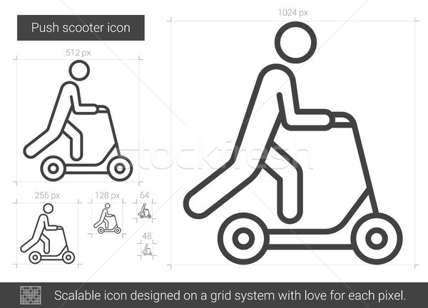 Push scooter line icon. Stock photo © RAStudio