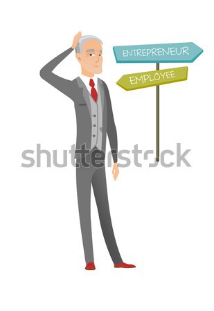 Confused african man choosing career pathway. Stock photo © RAStudio