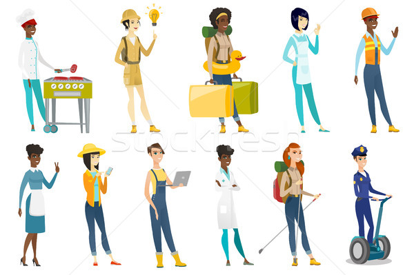 Professional women vector illustrations set. Stock photo © RAStudio