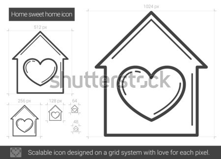 家，甜蜜的家 線 圖標 向量 孤立 白 商業照片 © RAStudio