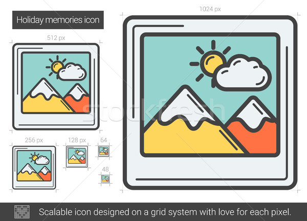 Stock photo: Holiday memories line icon.