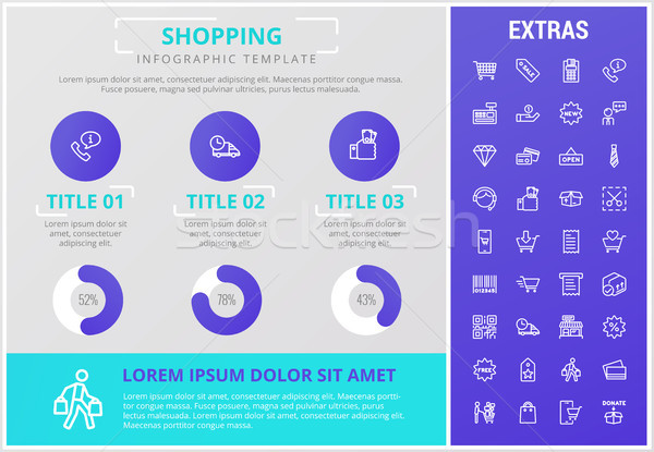 Vásárlás infografika sablon elemek ikonok testreszabható Stock fotó © RAStudio