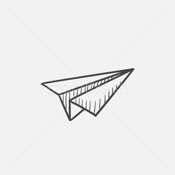 Paper airplane sketch icon. Stock photo © RAStudio