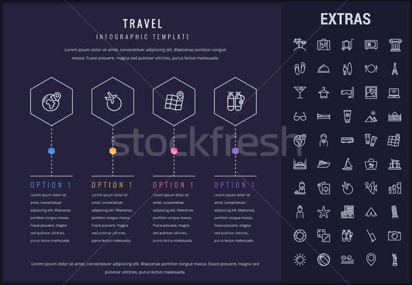 Utazás infografika sablon elemek ikonok lehetőségek Stock fotó © RAStudio