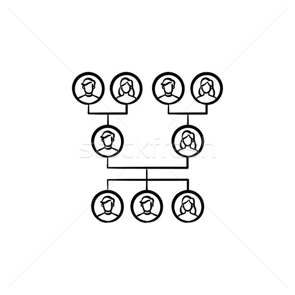 Family genealogical tree hand drawn sketch icon. Stock photo © RAStudio