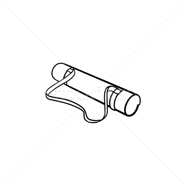 Roll of camping carpet hand drawn outline doodle icon. Stock photo © RAStudio