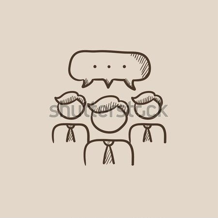 Couple consider to buy a house sketch icon Stock photo © RAStudio
