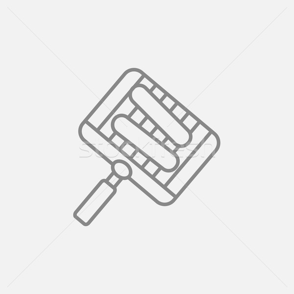 Grilled sausages on grate for barbecue line icon. Stock photo © RAStudio
