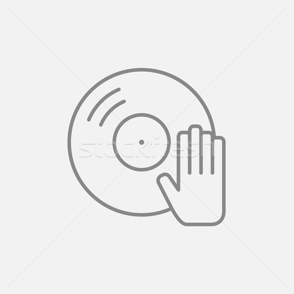 Disc with dj hand line icon. Stock photo © RAStudio