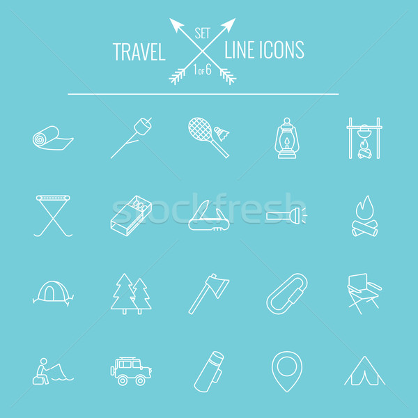 Travel and holiday icon set. Stock photo © RAStudio