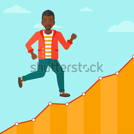 Businessman walking upstairs. Stock photo © RAStudio