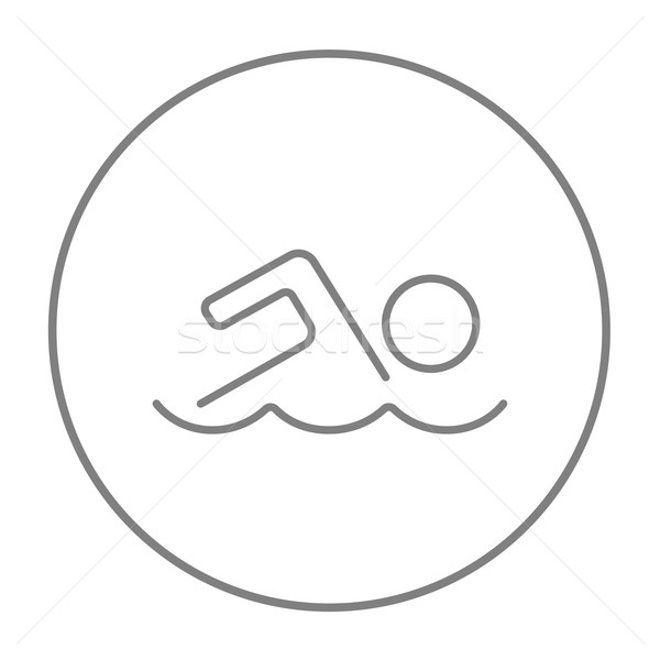 Swimmer line icon. Stock photo © RAStudio