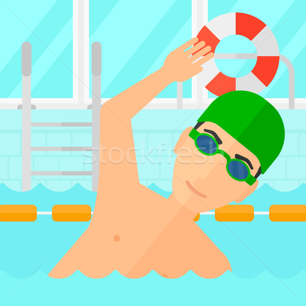 Pregătire piscină om capac Imagine de stoc © RAStudio