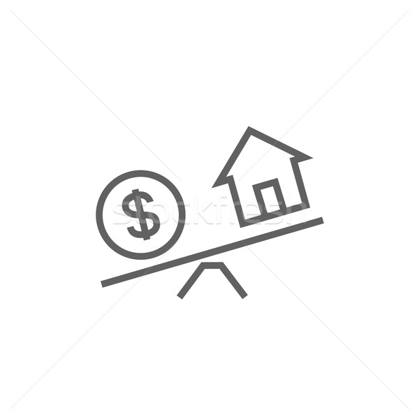 Stockfoto: Huis · dollar · symbool · schalen · lijn · icon