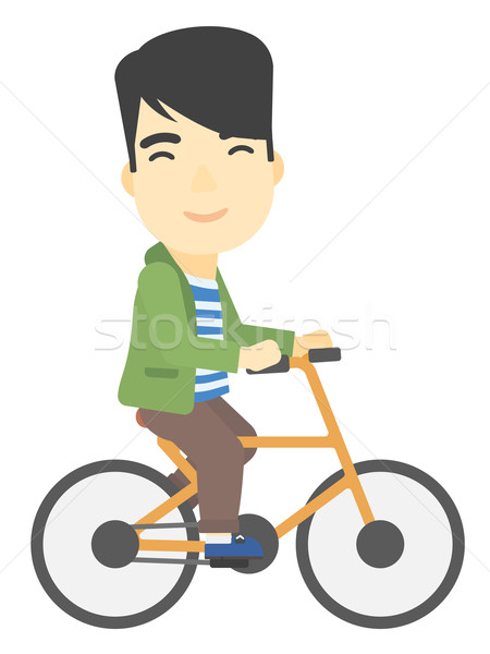 человека Велоспорт работу азиатских вектора дизайна Сток-фото © RAStudio
