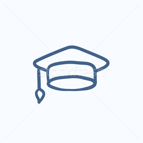 Graduation cap sketch icon. Stock photo © RAStudio