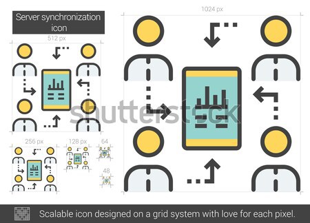 Server synchronization line icon. Stock photo © RAStudio
