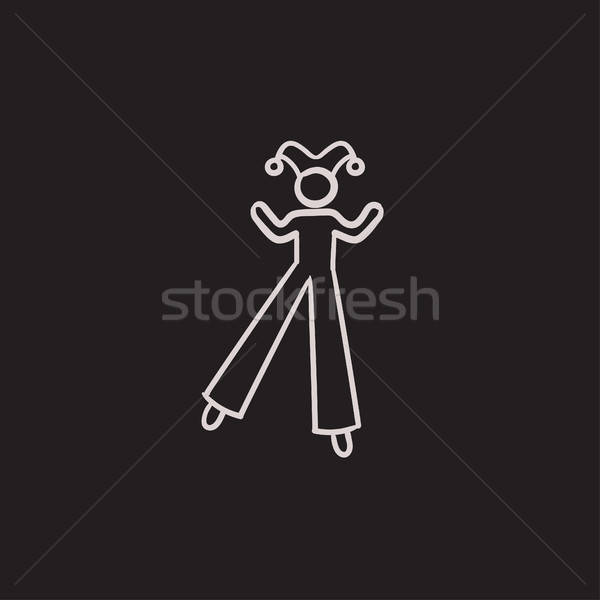 Clown schets icon vector geïsoleerd Stockfoto © RAStudio
