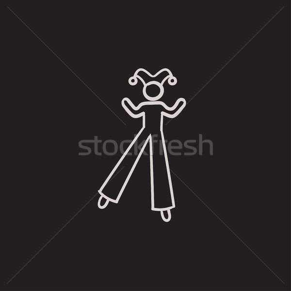 Clown on stilts  sketch icon. Stock photo © RAStudio