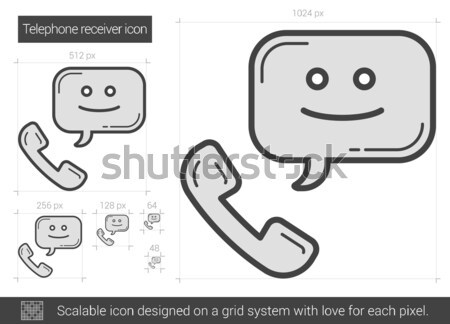 Foto stock: Línea · icono · vector · aislado · blanco