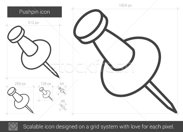 Stock photo: Pushpin line icon.