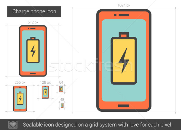 Stock photo: Charge phone line icon.