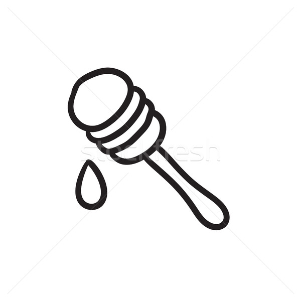 Honey dipper sketch icon. Stock photo © RAStudio