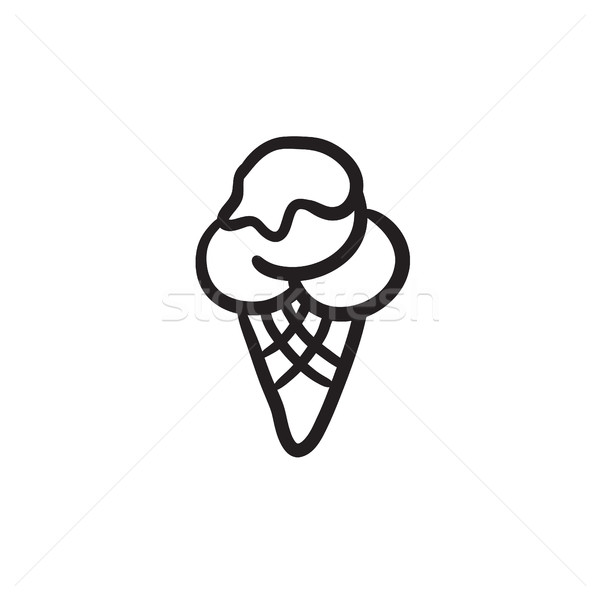 Crème glacée croquis icône vecteur isolé dessinés à la main Photo stock © RAStudio