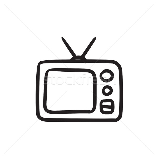 Retro television sketch icon. Stock photo © RAStudio
