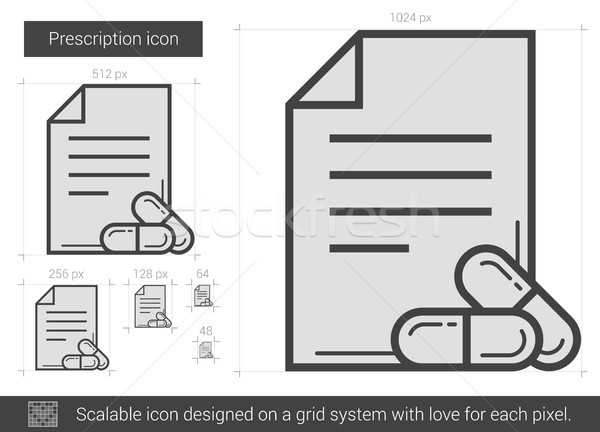 Prescription line icon. Stock photo © RAStudio