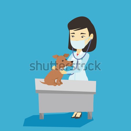 Veterinarian examining dog vector illustration. Stock photo © RAStudio