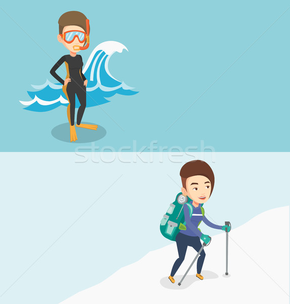 Two travel banners with space for text. Stock photo © RAStudio