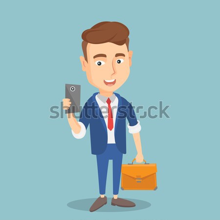 Stock photo: Businessman aiming at business growth.