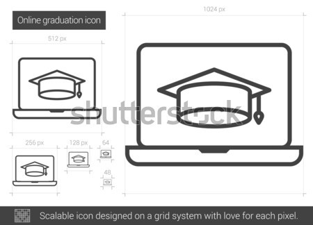 Online graduation line icon. Stock photo © RAStudio