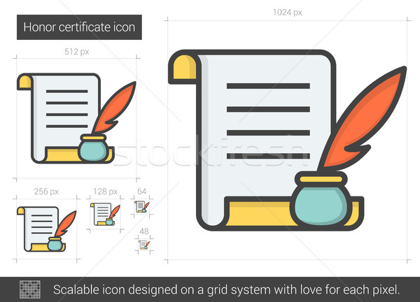 Honor certificate line icon. Stock photo © RAStudio