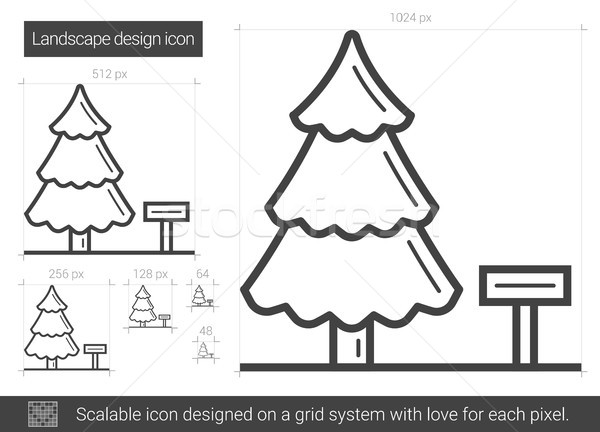 Landscape design line icon. Stock photo © RAStudio