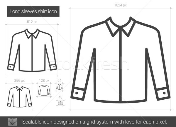 [[stock_photo]]: Longtemps · shirt · ligne · icône · vecteur · isolé