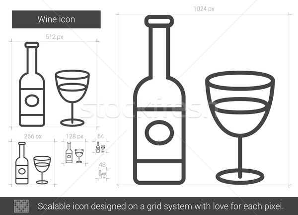 Stock photo: Wine line icon.