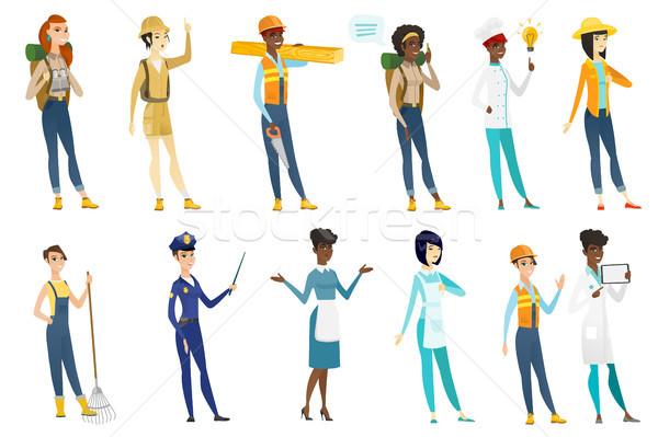 Professional women vector illustrations set. Stock photo © RAStudio