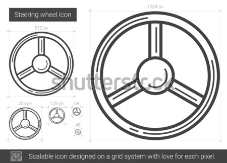 Steering wheel line icon. Stock photo © RAStudio