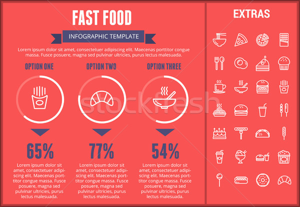 Fast-food şablon elemanları simgeler özelleştirilebilir Stok fotoğraf © RAStudio