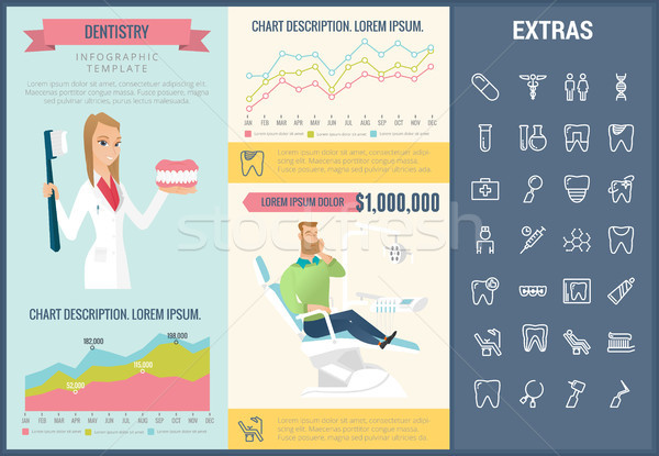 歯科 インフォグラフィック テンプレート 要素 アイコン カスタマイズ可能な ストックフォト © RAStudio