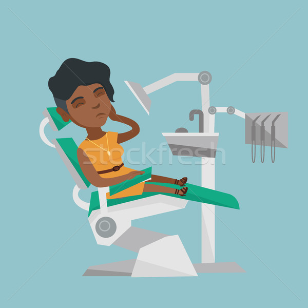 Kobieta cierpienie ból zęba młodych zdenerwowany pacjenta Zdjęcia stock © RAStudio