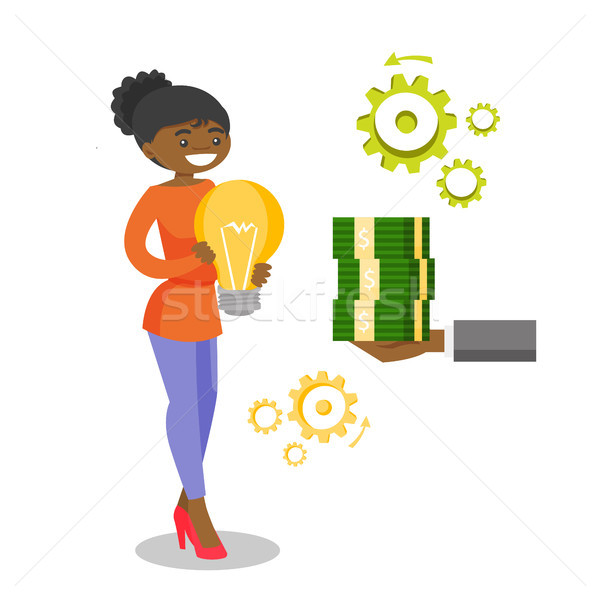 African business woman exchanging idea for money Stock photo © RAStudio