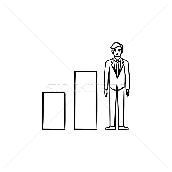 Business growth hand drawn sketch icon. Stock photo © RAStudio